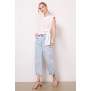 Evereve Piper Side Tie Top Soft White S